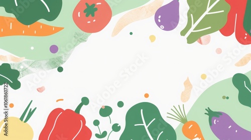  High-resolution flat lay of colorful vegetables on white background, perfect for online organic store design, with ample space for text.