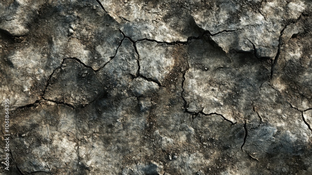 A detailed view of cracked parched earth texture revealing signs of drought and soil erosion in a barren landscape A detailed view of cracked parched earth texture revealing signs of drought and soil erosion in a barren landscape