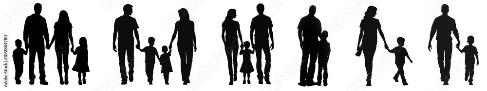 People silhouette png cut out element set People silhouette png cut out element set