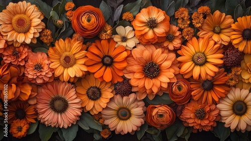 Orange and Peach Flower Arrangement