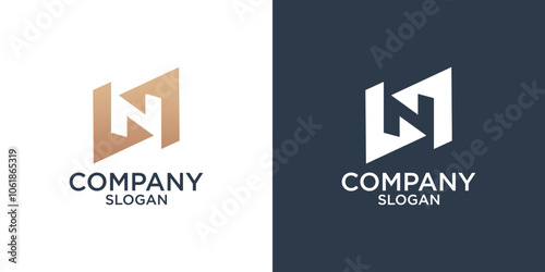 collection of letter N abstract monogram logo design vector