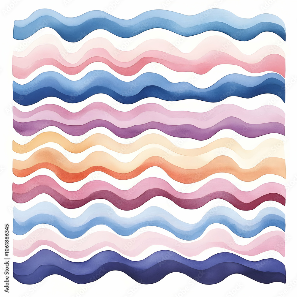 Abstract Watercolor Wave Pattern, waves, wavy, lines, stripes, colorful Abstract Watercolor Wave Pattern, waves, wavy, lines, stripes, colorful