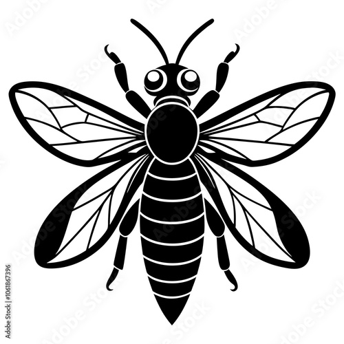 black and white cicada killer