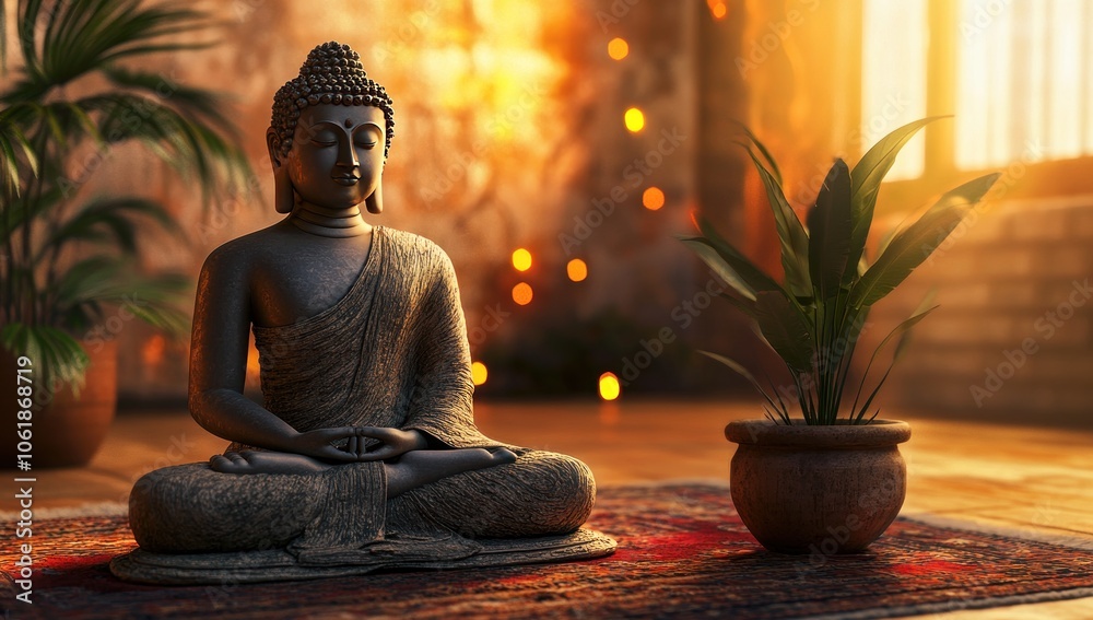 Buddha Statue in a Peaceful Setting Buddha Statue in a Peaceful Setting