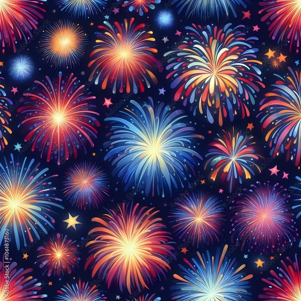 Vibrant Fireworks Display Against the Night Sky Vibrant Fireworks Display Against the Night Sky