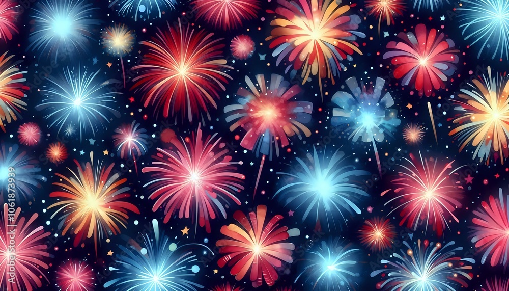 Vibrant Fireworks Display Against the Night Sky Vibrant Fireworks Display Against the Night Sky