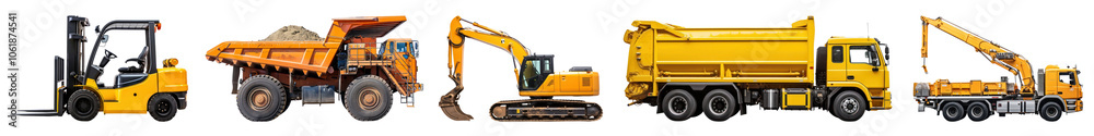 Construction vehicle png cut out element set Construction vehicle png cut out element set