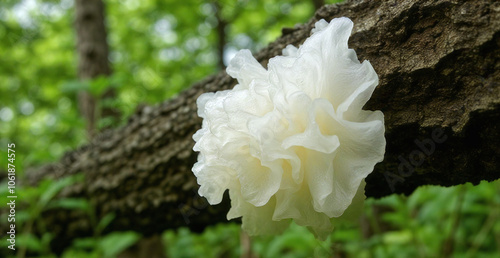 Chinese gelatinous fungi. Tremella fuciformis. Snow fungus.	 photo