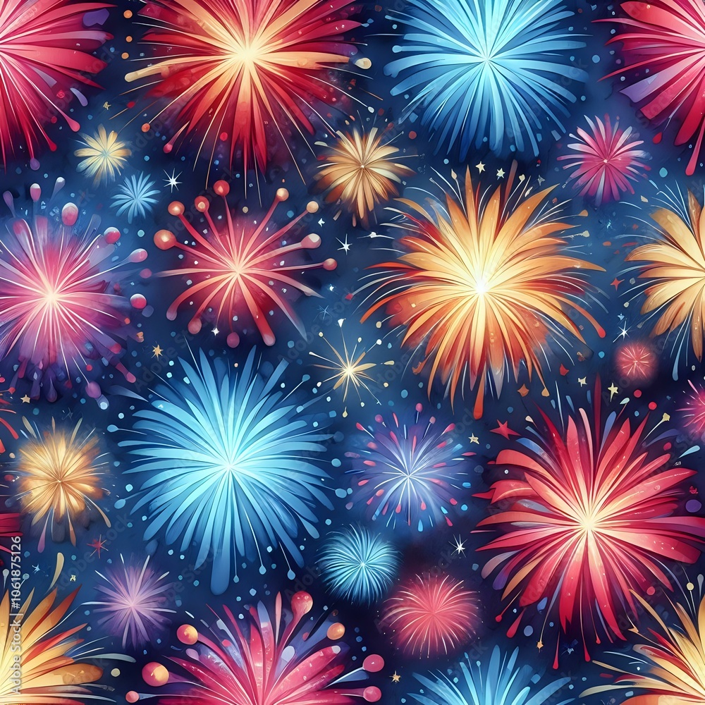 Vibrant Fireworks Display Against the Night Sky Vibrant Fireworks Display Against the Night Sky