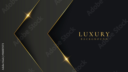 Abstract black and gold lines luxury background