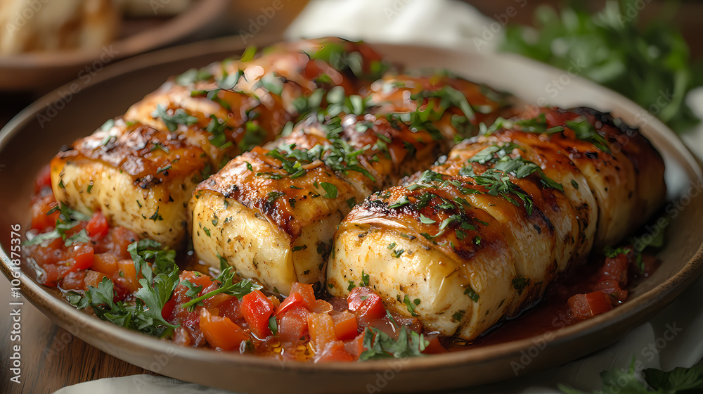 Stuffed Jewish-Italian Eggplant Rolls Stuffed Jewish-Italian Eggplant Rolls
