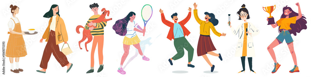 People character png cut out element set People character png cut out element set