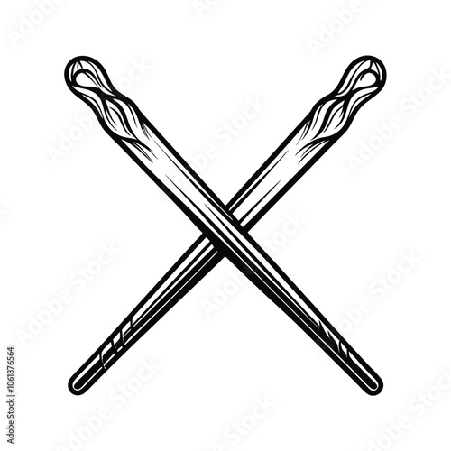 Design a minimalist, simplistic outline of a drumstick.  Focus on creating a clean and modern aesthetic.