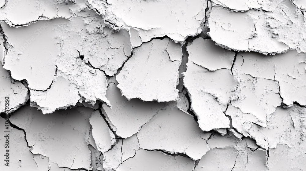 Obraz premium White Cracked Dry Soil Texture Background