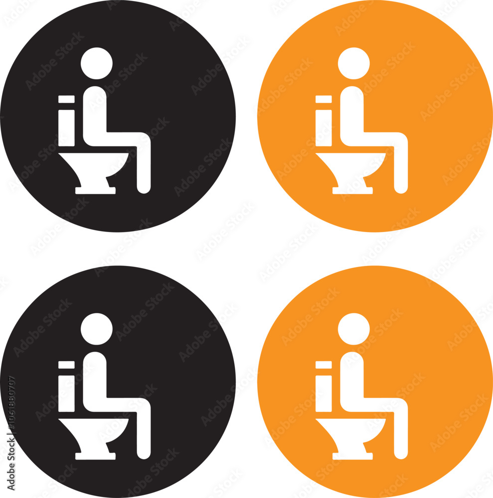 Toilet Icon Vector Illustration - Clean and Simple Silhouette Design for Logo, Background, and Texture (EPS 10