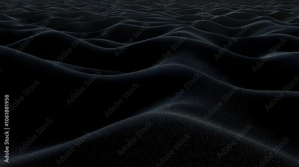 Obraz premium Abstract Black Wavy Surface, dark, wave, texture, pattern, design