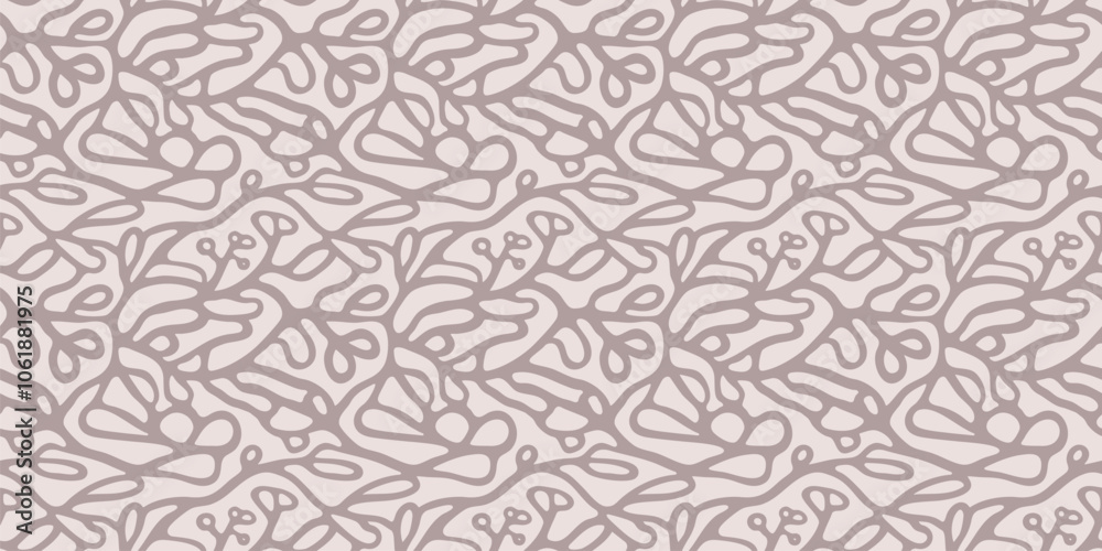 Vector abstract seamless pattern with organic shapes, botanical elements, cellular structures, liquid lines. Simple minimal background. Subtle texture in pastel colors. Trendy repeated geo design Vector abstract seamless pattern with organic shapes, botanical elements, cellular structures, liquid lines. Simple minimal background. Subtle texture in pastel colors. Trendy repeated geo design