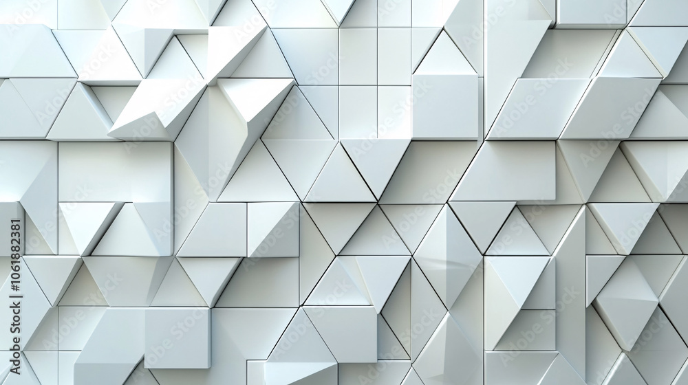 Fototapeta premium Abstract Geometric White Triangle Pattern Background