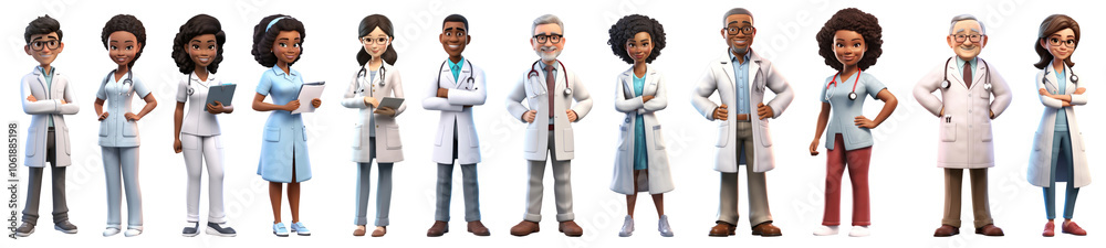 Fototapeta premium 3D jobs character png cut out element set