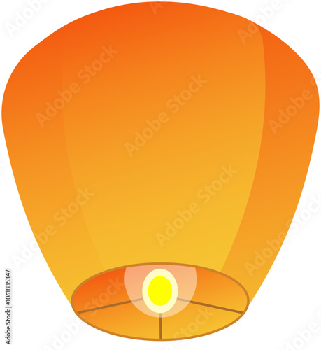 Chinese traditional sky lantern illustration