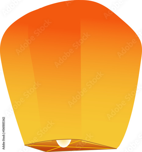 Chinese traditional sky lantern illustration