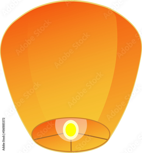 Chinese traditional sky lantern illustration
