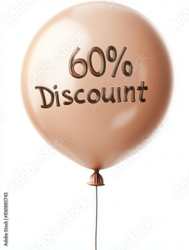 60 percent Off. Discount creative composition of
