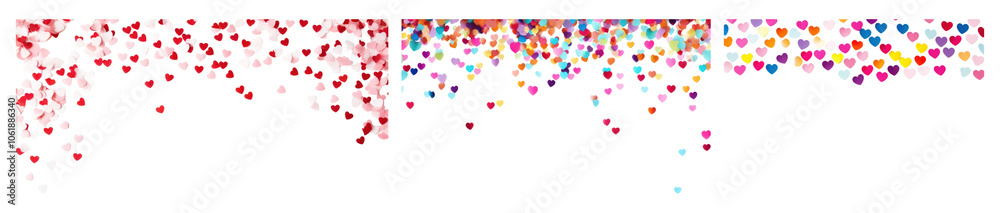 Heart confetti png cut out element set Heart confetti png cut out element set