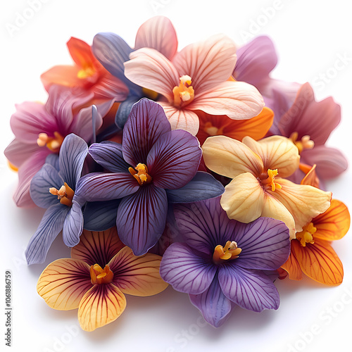 Wallpaper Mural Oncidiums Orchids flowers  Isolated on white background. Torontodigital.ca