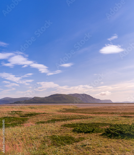 Coastal landscape in Finnmark in Northern Norway near Tanafjord