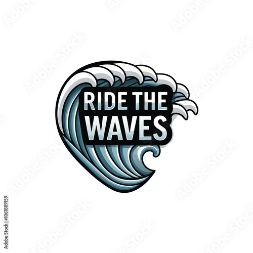 Design a logo for a surf club or shop featuring a stylized wave with a bold and modern design.