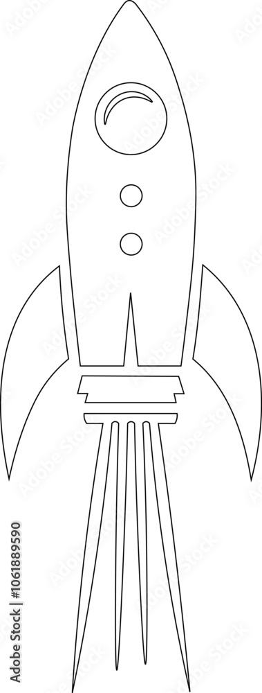 Minimalist illustration of rocket taking off with smoke trail just traces. Image that refers to growth, evolution, increase, enrichment Minimalist illustration of rocket taking off with smoke trail just traces. Image that refers to growth, evolution, increase, enrichment