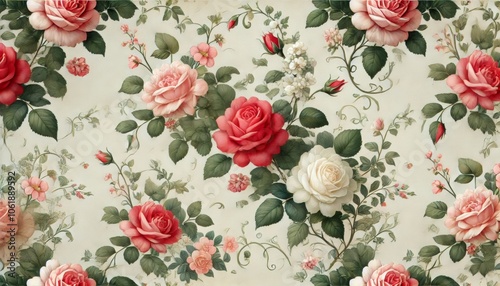 Rose image, seamless style