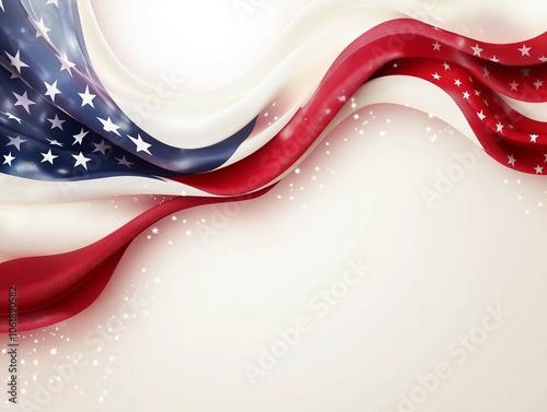 Elegant Patriotic Banner with Eagle and Flag Elements