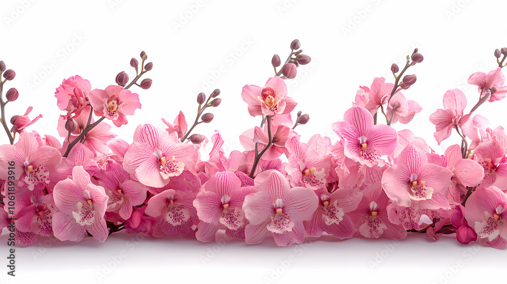 Fototapeta premium Oncidiums Orchids flowers Isolated on white background.