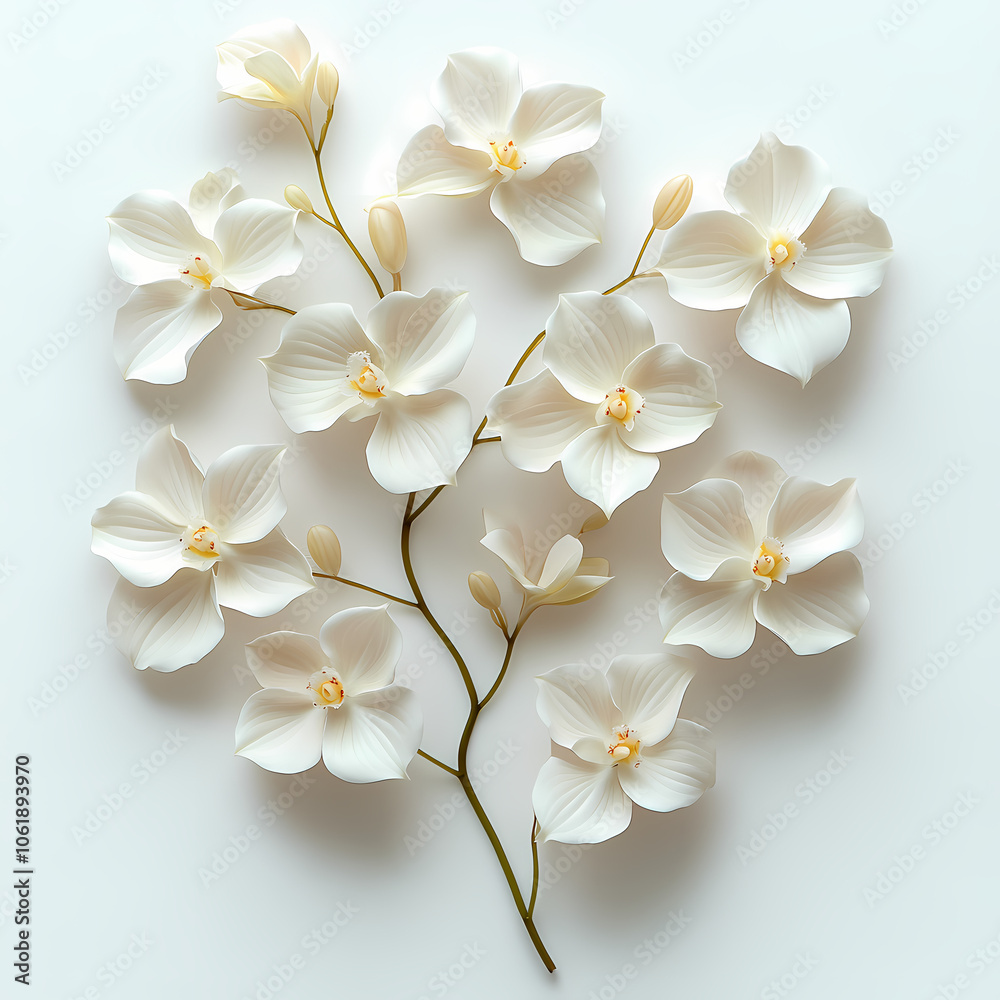 Oncidiums Orchids flowers Isolated on white background. Oncidiums Orchids flowers Isolated on white background.