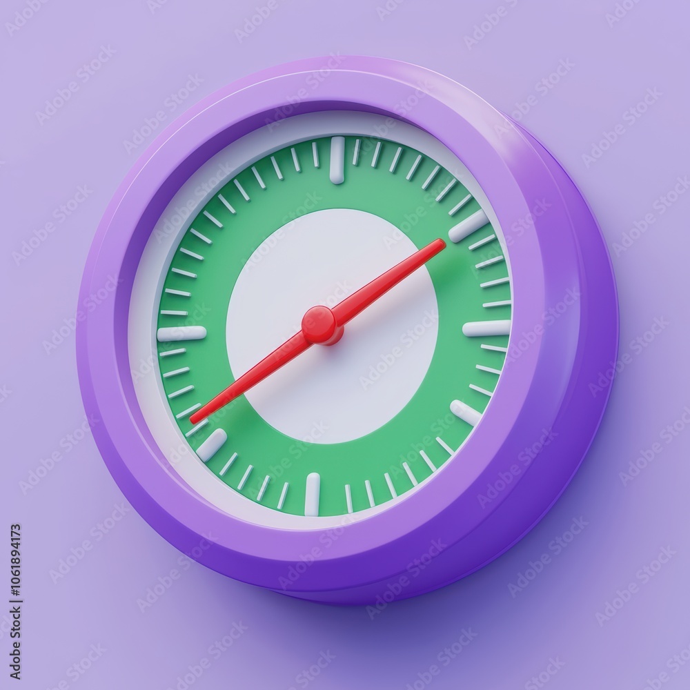 Colorful Speedometer Icon on a Purple Background Colorful Speedometer Icon on a Purple Background