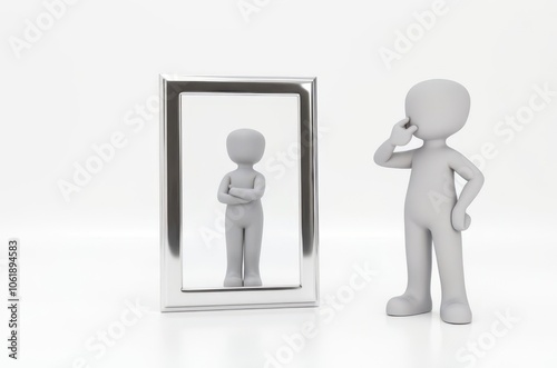 a man symbolizes thoughts, reflection, throwing a cloud of thoughts