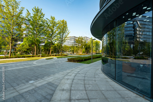 Obraz na płótnie Technology Park Square and Office Building, Hangzhou, China w salonie