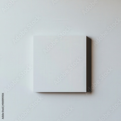 Minimalist white square on a plain background