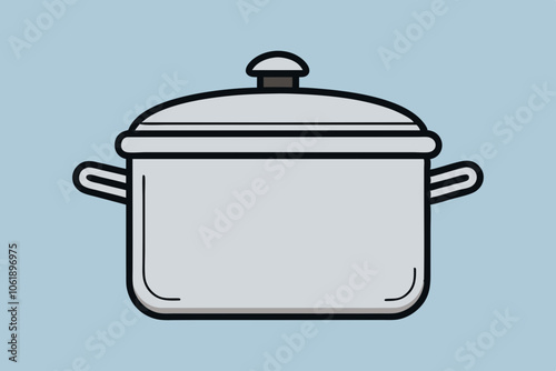 Cooking pot line art vector art illustration