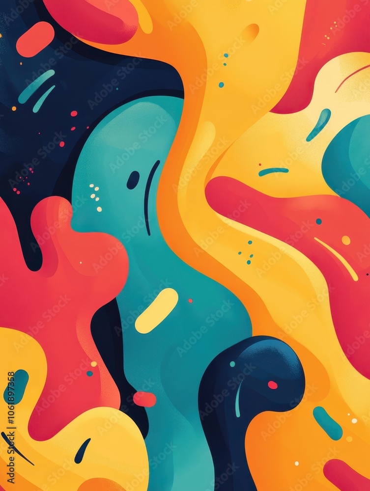 Colorful Abstract Document and Shapes Pattern Colorful Abstract Document and Shapes Pattern
