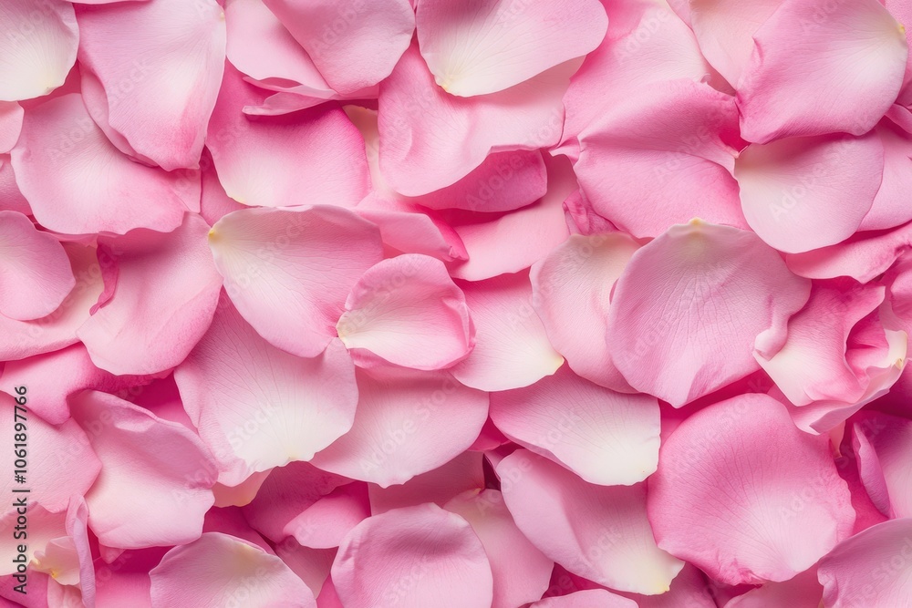 Soft pink rose petals fill the frame, creating a romantic and serene floral background.