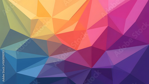 colorful polygonal mosaic texture background, generative ai