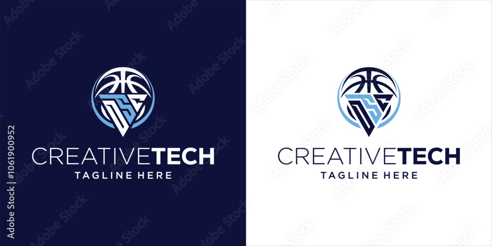 Creative DSF Initial Logo Design with Basketball, Design Inspiration, Illustration, Vector