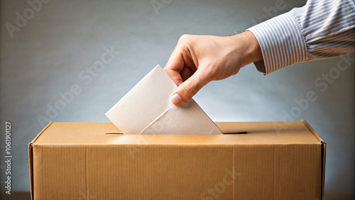 hand drop paper to the box