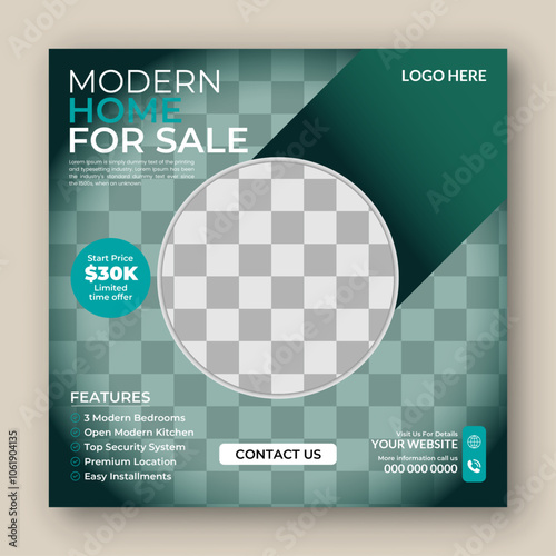 Real estate house sale social media post instagram banner and square flyer template