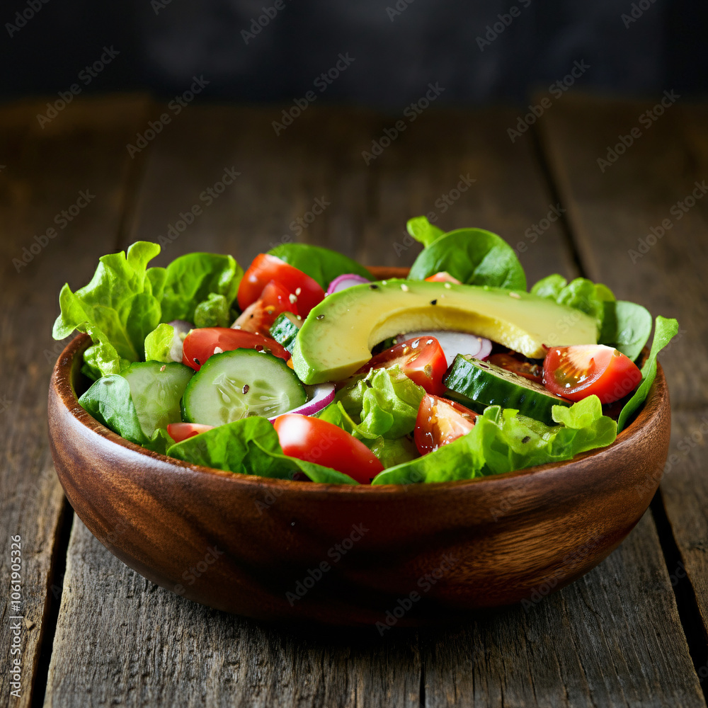 Fresh Avocado Salad with Tomato and Cucumber