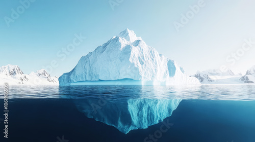 Wallpaper Mural A majestic iceberg with a large portion hidden beneath the water's surface, symbolizing the concept of hidden depths and unseen potential. Torontodigital.ca