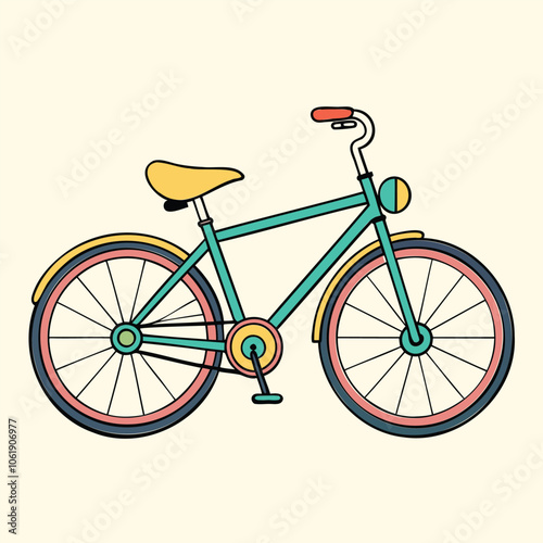 Colorful Bicycle Illustration on Light Background